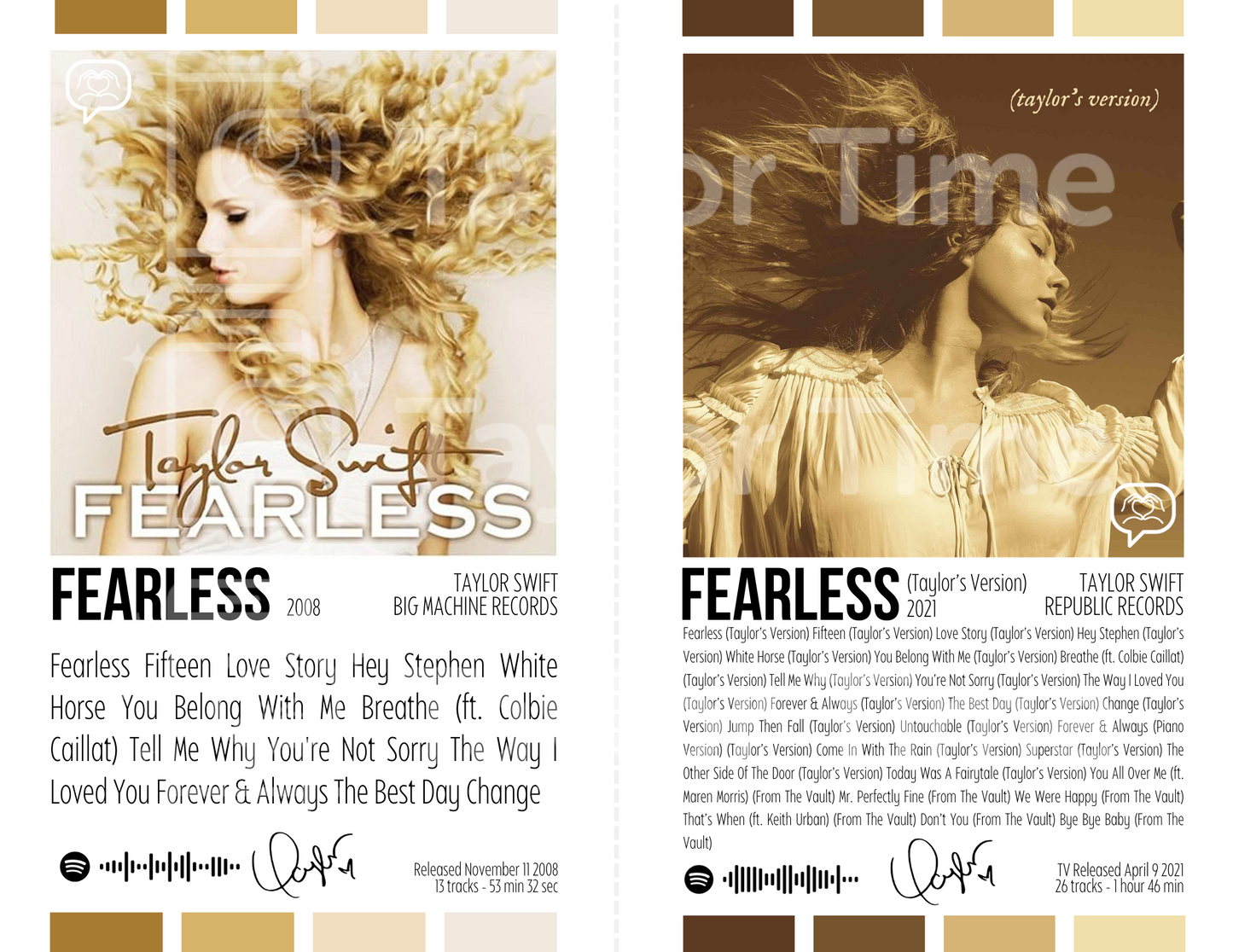 Printable Taylor Swift Posters – Fearless & Fearless TV (Set of 2)