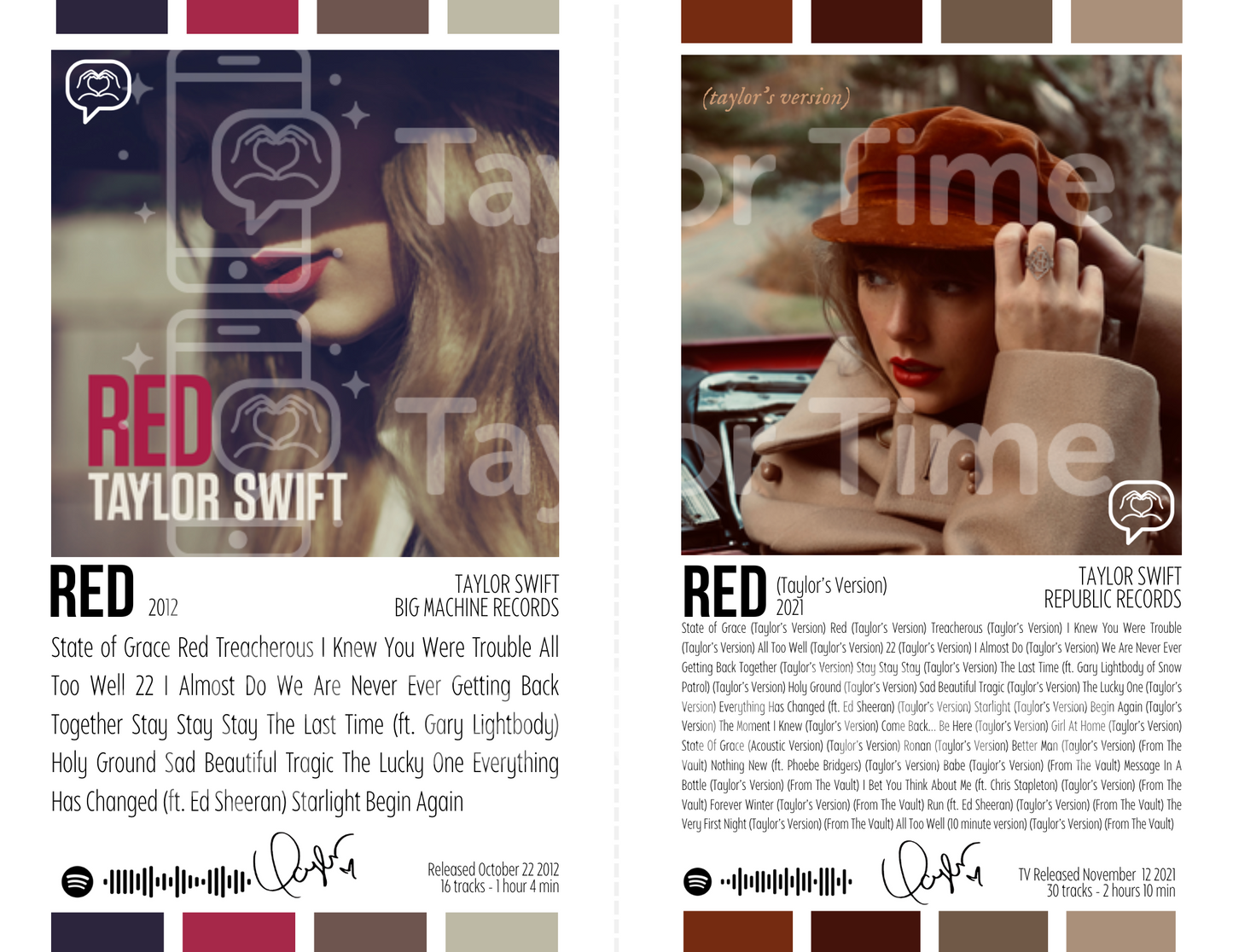 Printable Taylor Swift Posters – Red & Red TV (Set of 2)