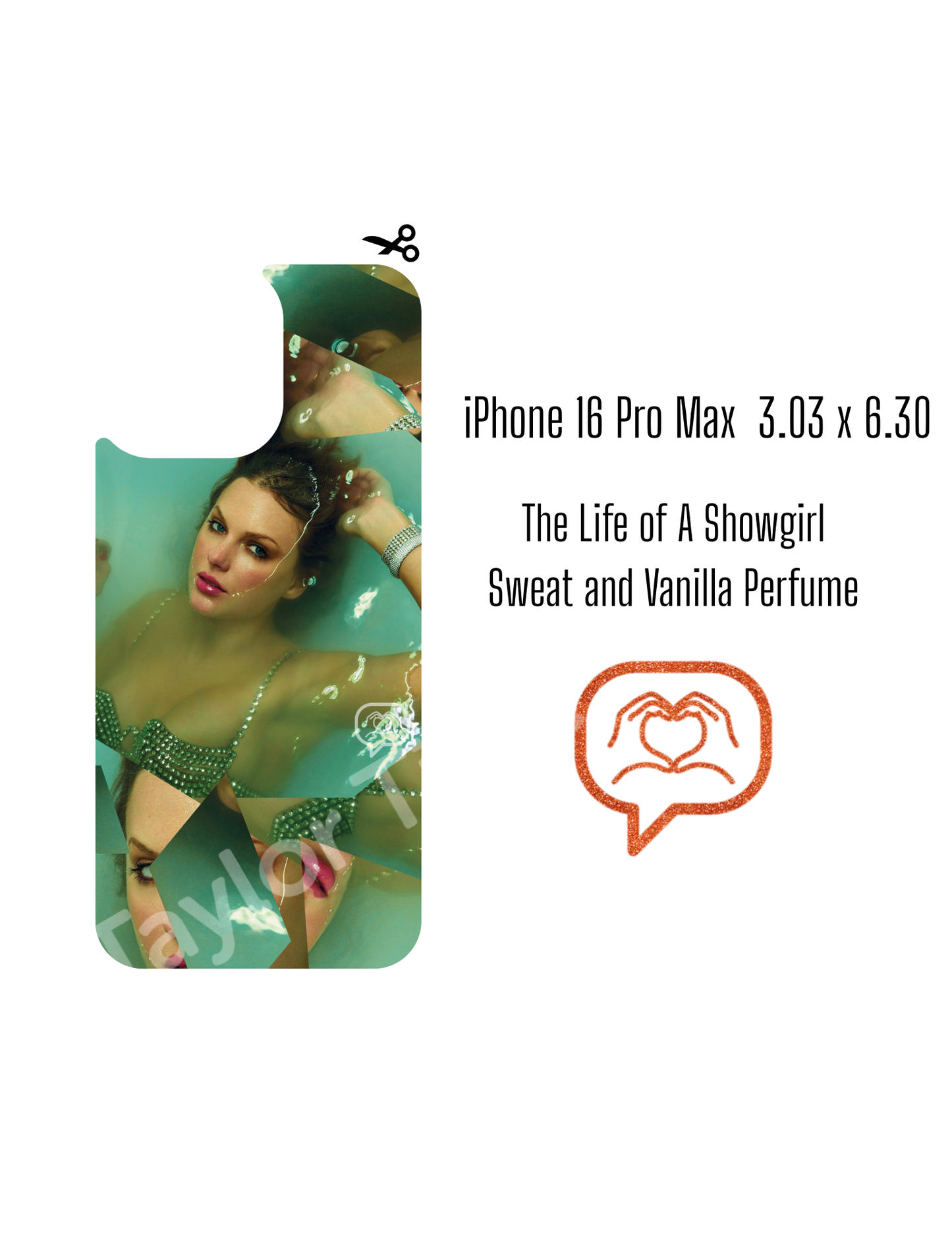 Printable Phone Case Insert - Sweat & Vanilla Perfume Cover