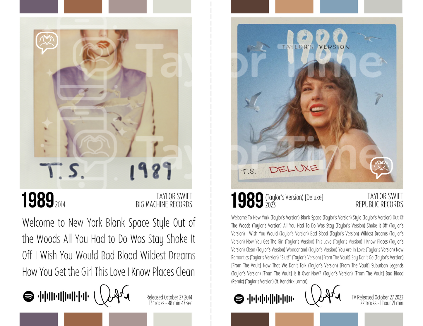 Printable Taylor Swift Posters – 1989 & 1989 TV [Deluxe] (Set of 2)