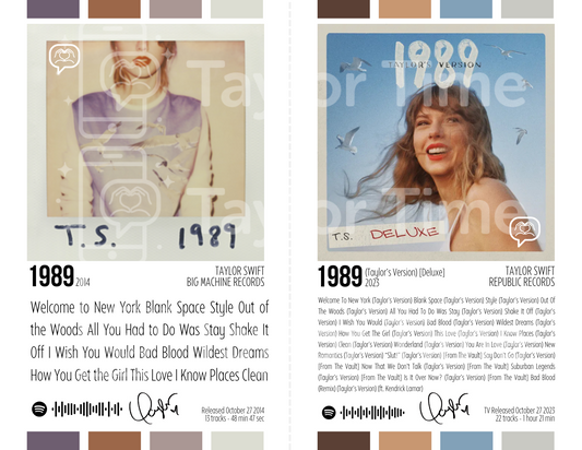Printable Taylor Swift Posters – 1989 & 1989 TV [Deluxe] (Set of 2)
